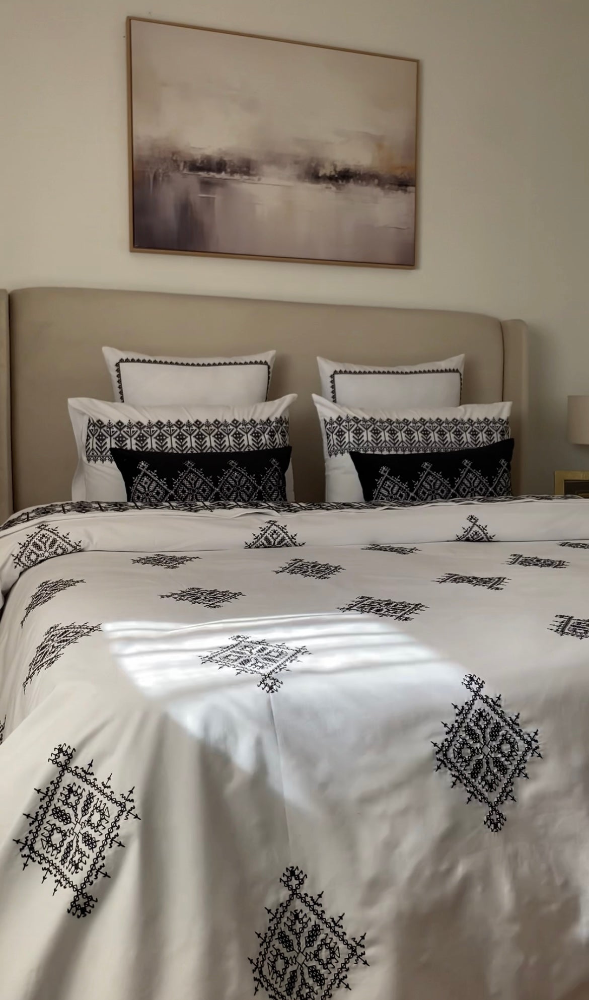 Parure "Henna" en Housse de Couette (Noire)