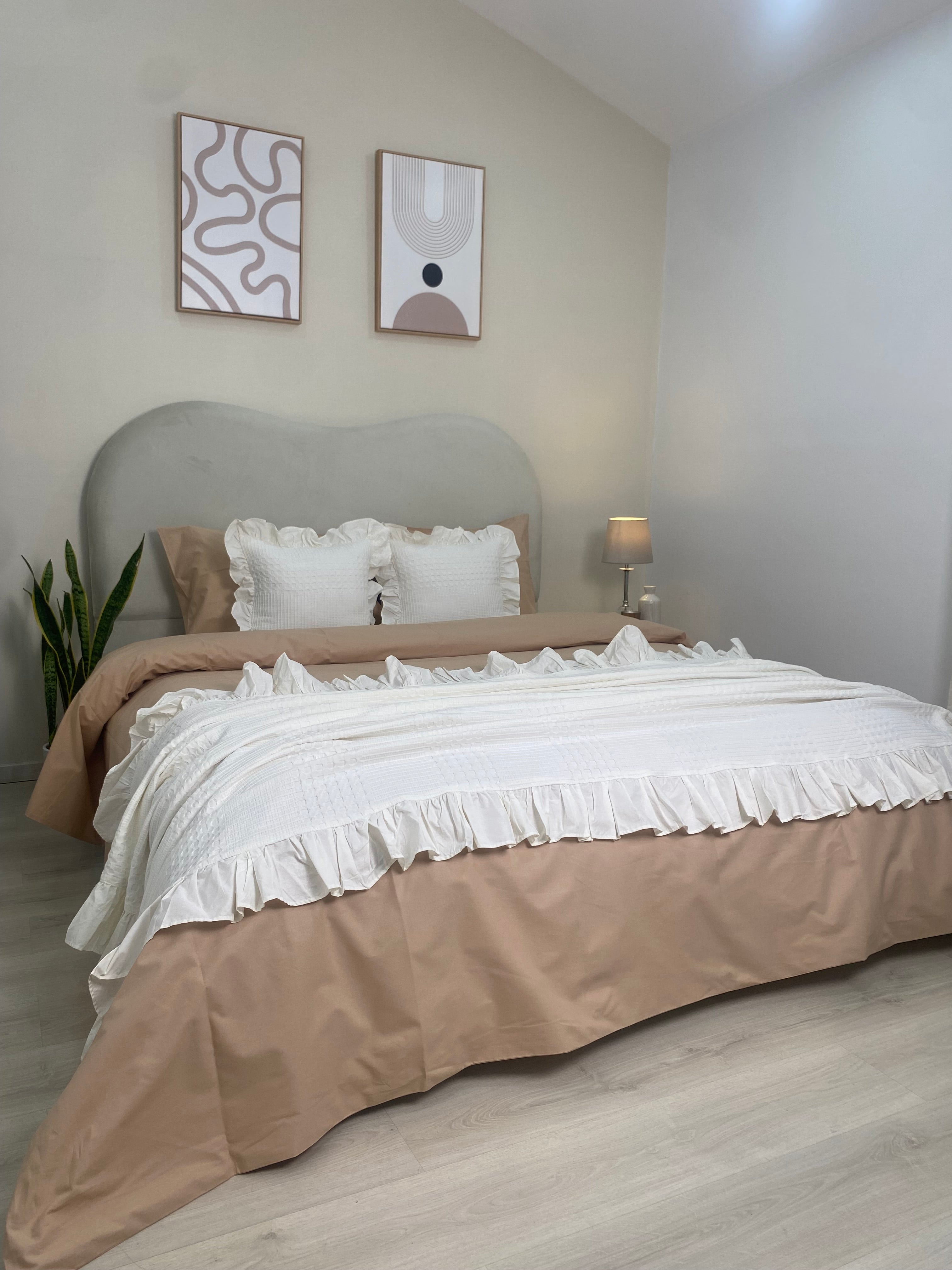 Plaid à volants Blanc