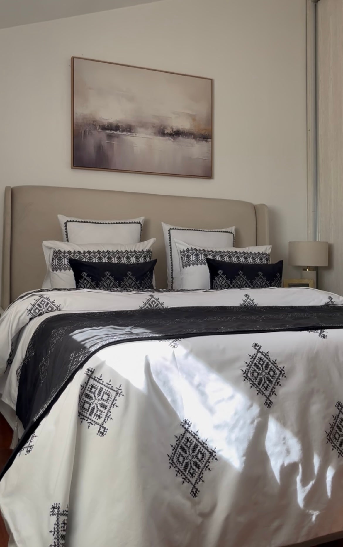 Parure "Henna" en Housse de Couette (Noire)