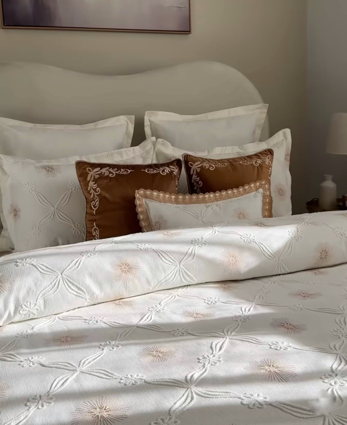 Couvre lit en piqué royal