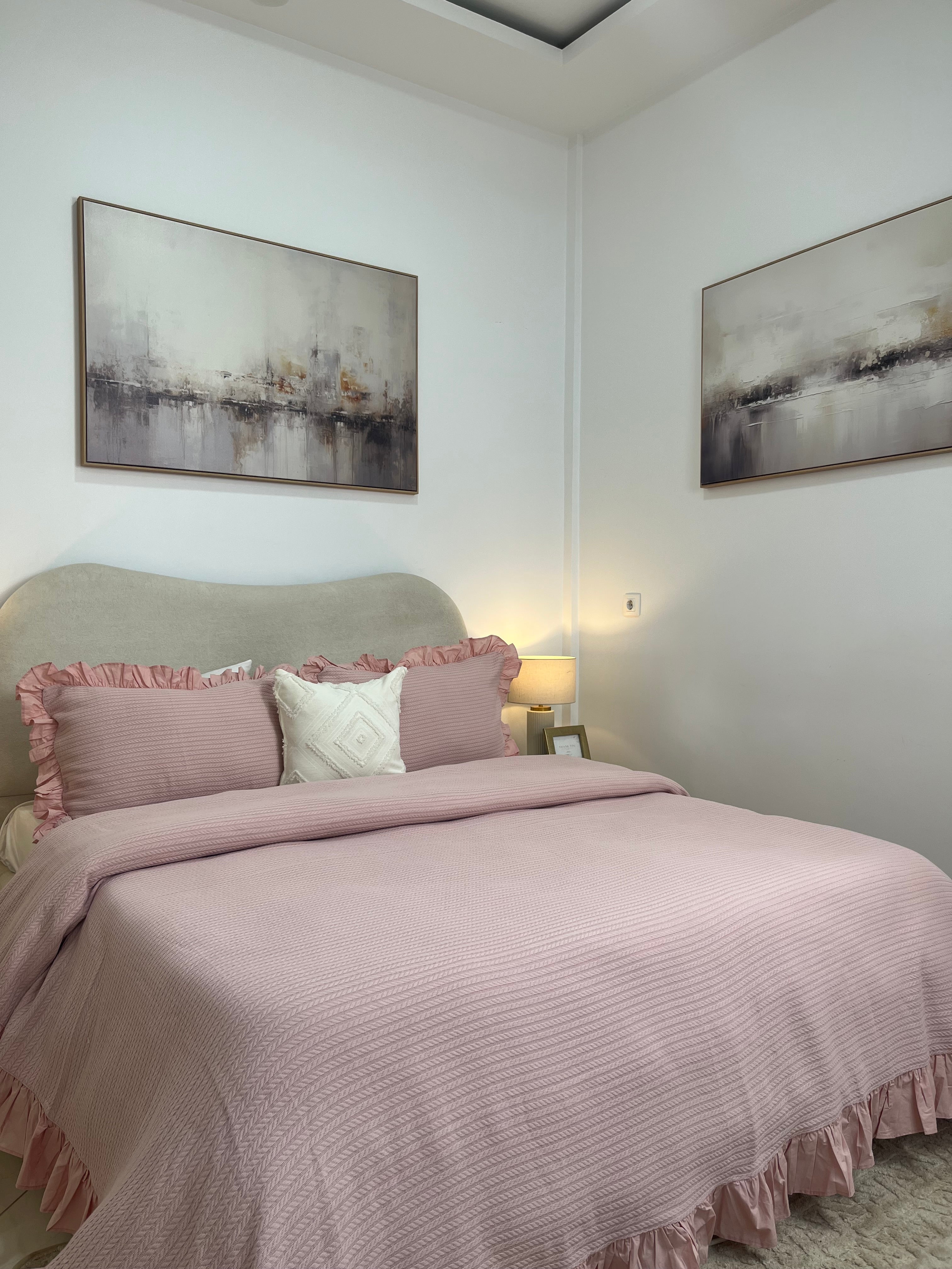 Couvre lit en maille (Rose)