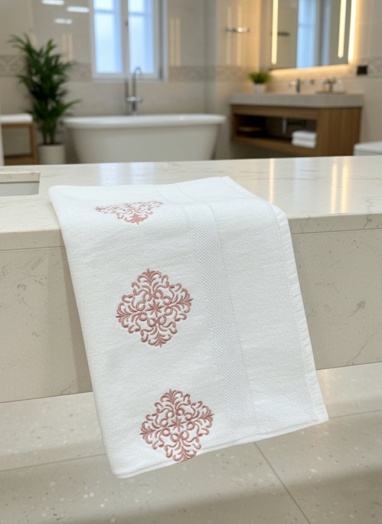 Pack de serviettes brodées (Rose)