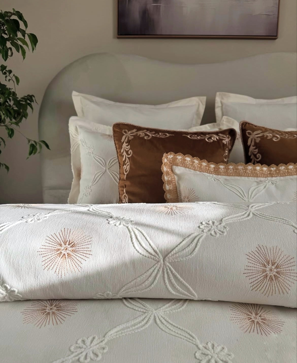 Couvre lit en piqué royal