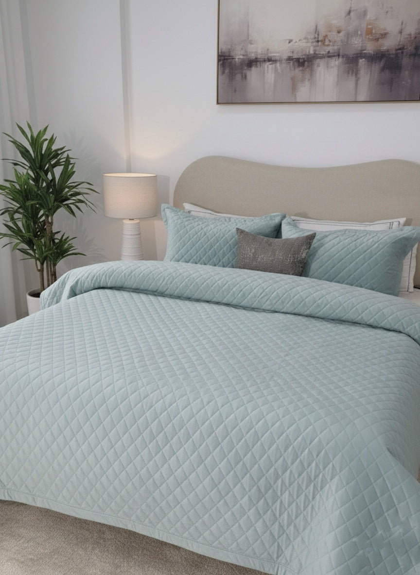 Couvre lit matelassé en velours